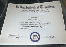 Reproduction Of “ DeVry Institute Of Technology “ College Diploma. Comes Blank picture
