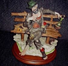 Vintage porcelan hand painted  statue man signed dear sculpture artistiche Italy picture