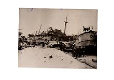 WWII AXIS SHIPS WRECKED DUE RAF BOMBING RAIDS TRIPOLI 1942- ORIG Press Photo Y3 picture