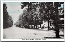 Rockford Ohio South Main Street, Lined Trees Residential Houses Vintage Postcard picture