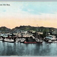 c1910s Honolulu, HI Birds Eye from Sea Harbor Port Ship Hawaii Territory TH A188 picture