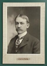 Antique Cabinet Card Photo On Board Handsome Man w/ Mustache Chicago, Illinois picture