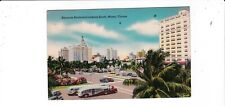 Miami, Florida vintage linen postcard / Biscayne Boulevard / old bus truck  picture