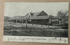 1908 Grand Rapids & Indiana Depot - Petoskey, Michigan - Postcard picture
