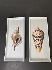 Fabienne Jouvin Paris Porcelain Coin Jewelry Trinket Tray Plates Seashells Set 2 picture