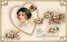 1914 Winsch Schmucker Lovely Young Woman Flapper Girl Heart Valentines Day P467 picture