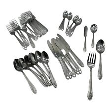 Pfaltzgraff Stainless Steel 18/0 Mirage Frost Flatware 41 Piece Mixed Set Lot picture