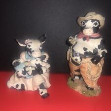 1992 Set Of Ganz Cowtown COWLAMITY JANE & BUFFALO BULL CODY Figurines-CUTE  picture