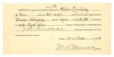 ANTIQUE DEATH CERTIFICATE / TUBERCULOSIS / YAUCO PUERTO RICO / 1919 #2 picture
