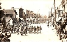 RPPC Postcard WW I Soldiers March in Streets Shawano Wisconsin WI          20755 picture