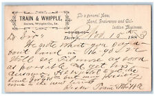 Wright Co. Iowa IA Iowa Falls IA Postal Card Train & Whipple Dows 1883 Posted picture