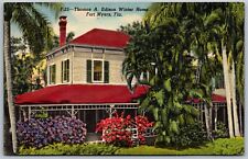 Vtg Fort Myers Florida FL Thomas A Edison Winter Home 1940s View Postcard picture