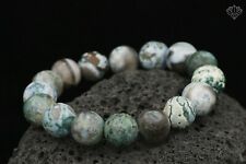 Round Moss Green Opal Natural Gemstone Plain Bead 166ct Stretch Bracelet unisex picture