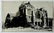 1933 Long Beach CA Church Building Earthquake Destruction Vintage Postcard RPPC picture