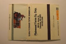 WB110 Matchbook Cover Wide 40 Plainwood Farms Equip Kubota Columbus WI Wisconsin picture