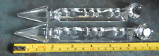 (2) Antique Notched Spear Faceted Crystal Chandelier Prisms 6 1/4