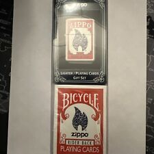 Zippo Lighter & Bicycle Rider Back Playing Cards Gift Set - Rare - Card Deck picture