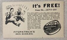 Iron River Wisconsin WI Wis Fitzpatricks Advertising Postal Card One Cent  picture