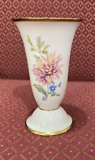 Possibly Vintage-Lindner Kueps Bavaria Floral Vase Germany Gold Trim Pink Flower picture