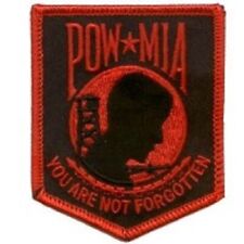 POW/MIA YOU ARE NOT FORGOTTEN RED VIETNAM VETERAN EMBROIDERED IRON ON PATCH picture