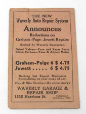 Berkeley CA Waverly Garage Auto Repair Shop Trade Card 1535 Harrison St. c1920s picture