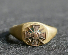 WWI French Army Croix de Guerre Souvenir Ring War-Time Brass Small Size, Scarce picture
