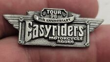 VTG Lapel Pinback Hat Pewter 1996 Easyriders Motorcycle Rodeo 10th Anniversary  picture