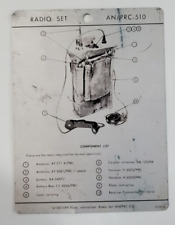 Radio Set AN/PRC -510 Tin Instructions Worn 