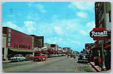 1961 Panama City FL Harrison Ave Business District Storefronts Cars Postcard J9 picture