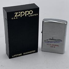 NEW Unfired Vintage 1993 Brushed Metal Chrome Zippo USS Colonial LSD 18 picture