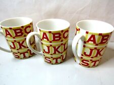Vintage Alphabet Letters Coffee Mug Cup Set 3 picture