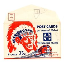c1950s Envelope Empty Fred Harvey Santa Fe Railway RR Trains No Postcards picture