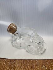 Volkswagen Beetle Clear Glass Canister /w Cork Lid picture