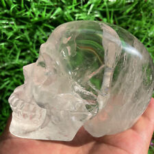 TOP 2.64LB Natural clear quartz skull hand carved crystal reiki healing TC724 picture