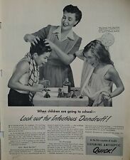 1947 Listerine antiseptic mother washing boys girls hair school children ad picture