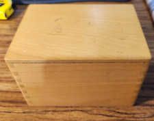 Vintage Wooden Index Card Box With Dovetailed Corners w/new cards and dividers picture