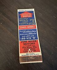 Vintage 1940s Pine River Motors Standard Oil Iso-Vis Advertising Matchbook Wis picture