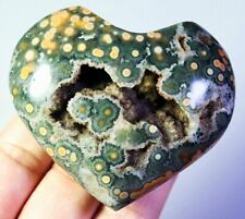 Amazing Natural Round Eye Ocean Jasper Agate Quartz Crystal Stone Heart Specimen picture