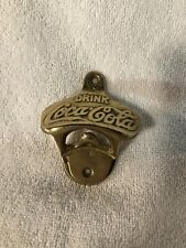 Drink Coca Cola Shiny Brass Wall Hanging Bottle Opener picture