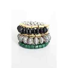 Green Ghana Glass and Gray Wrap Bracelet picture