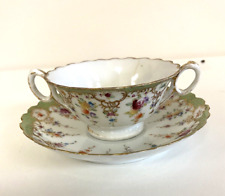 Antique,Dow Sie Cot Ure, Nippon, Hand-Painted,Consumme' Cup and Sauce, Porcelain picture