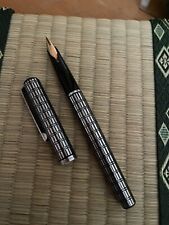 SAILOR Vintage Fountain Pen — Japan — Checkered Pattern 14k “Swiss Bank” Gold picture