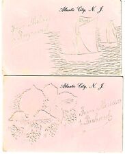 2 Unusual Antique Personal Postcards-Atlantic City NJ-Pinkish Color-Divided Back picture