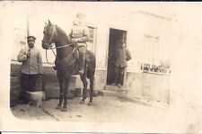 RPPC WWI German Soldiers, Horse, Officer, Feldpost 1915 Pipe, Wine Bottles, Dog picture