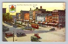Hamilton Canada, Bird's Eye Gore Park, Town Square, Maple Leaf, Vintage Postcard picture