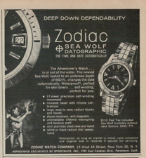 1965 Zodiac Sea Wolf Datographic Scuba Diving Skin Watch VINTAGE PRINT AD picture
