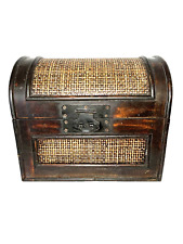 Woven Wicker Wooden Decorative Storage Treasure Box picture
