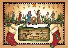 BEAUTIFUL RELIGIOUS INSPIRATIONAL CHRISTMAS CARD WITH DECORATED INTERIOR (8) picture