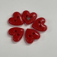 5 Red Heart Digital Goofy Plastic Sew Through Buttons picture