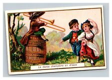 Vintage 1880's Victorian Trade Card Mercer & Pruvot Chicory Coffee - Trombone picture